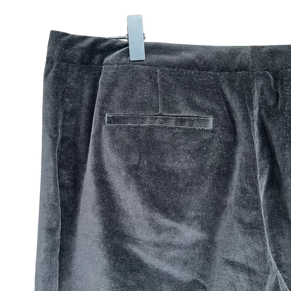 Brooks Brothers Velvet Trousers Women 10 Black Cotton Stretch Straight Leg - Picture 5 of 8